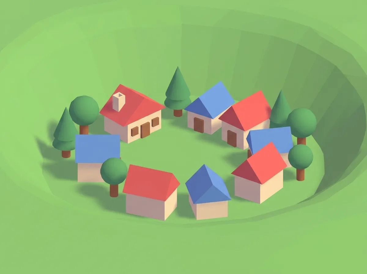 An early, stylized Ellaris world